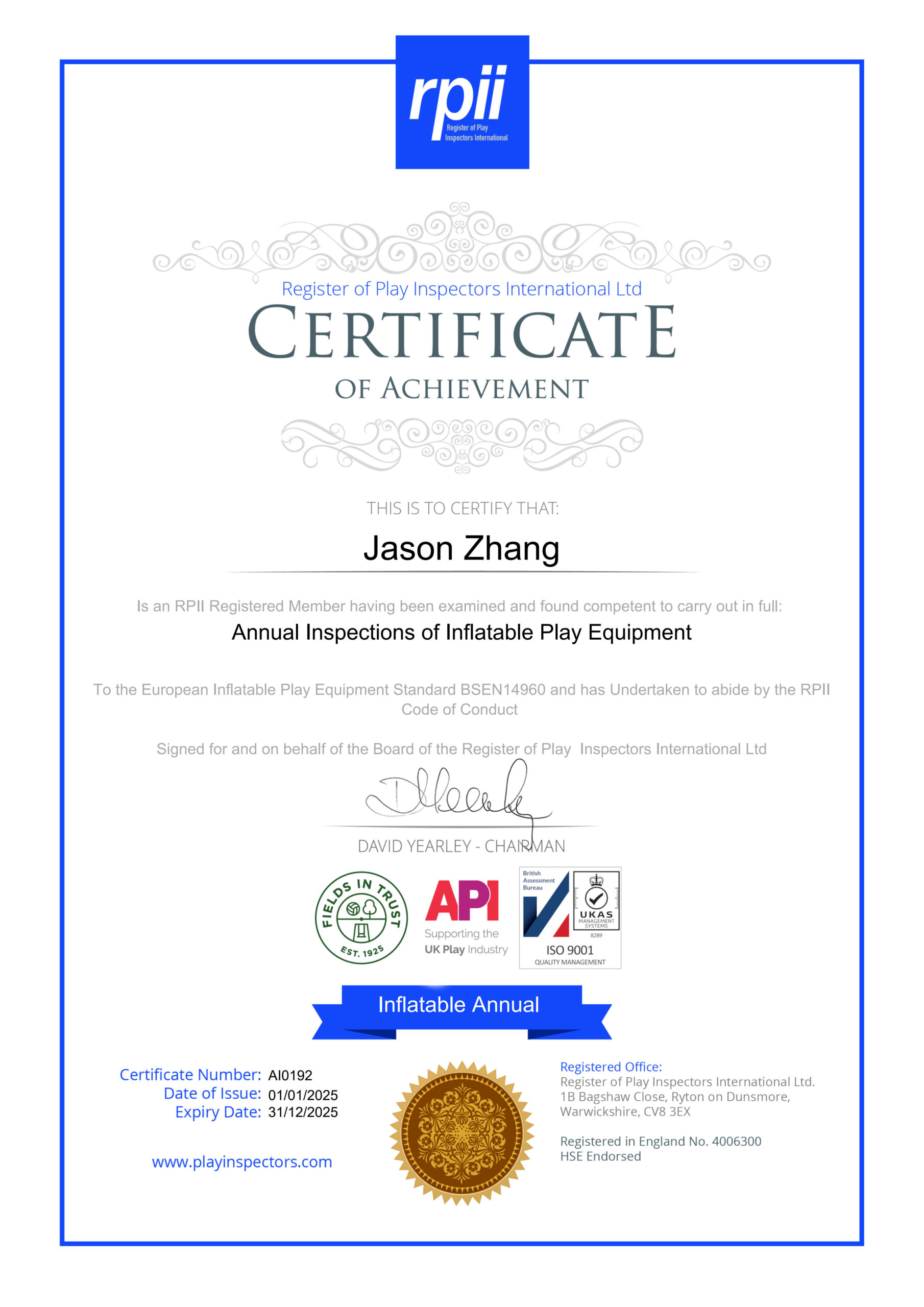 Certification 1